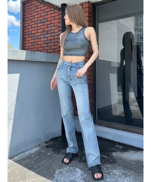 シャイニーショートタンクトップス