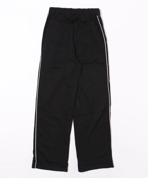 パイピングラインロゴ刺繍ワイドパンツ