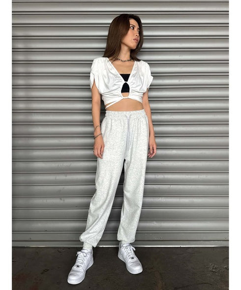 フロントドロストショートトップス