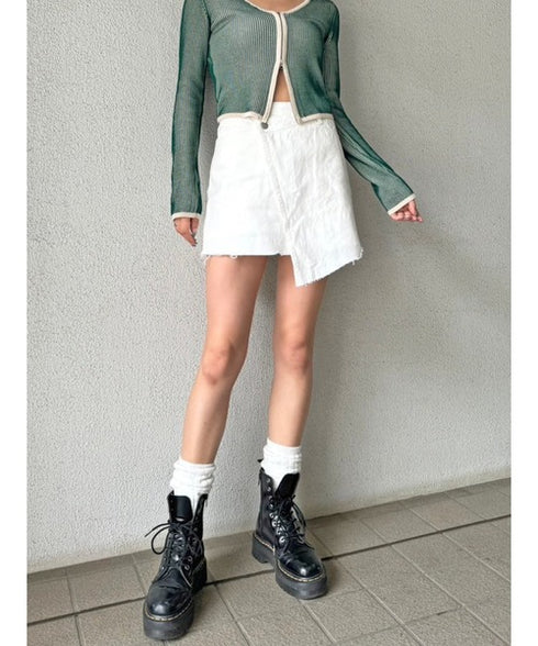 ラップデニムミニスカート