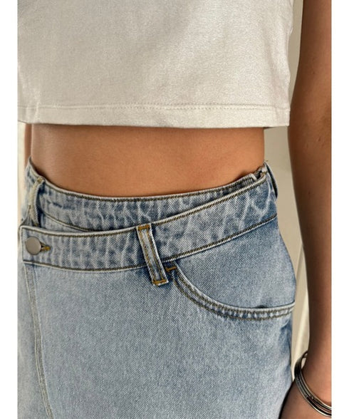 ラップデニムミニスカート