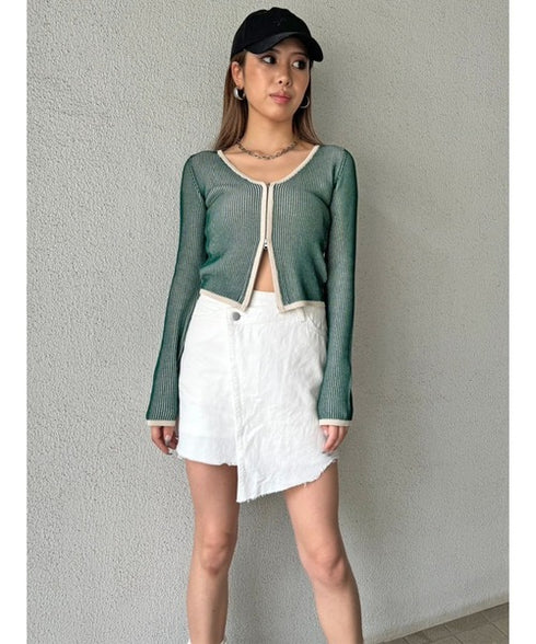 ラップデニムミニスカート