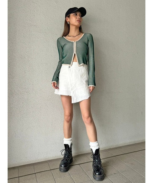 ラップデニムミニスカート