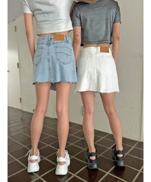 ラップデニムミニスカート