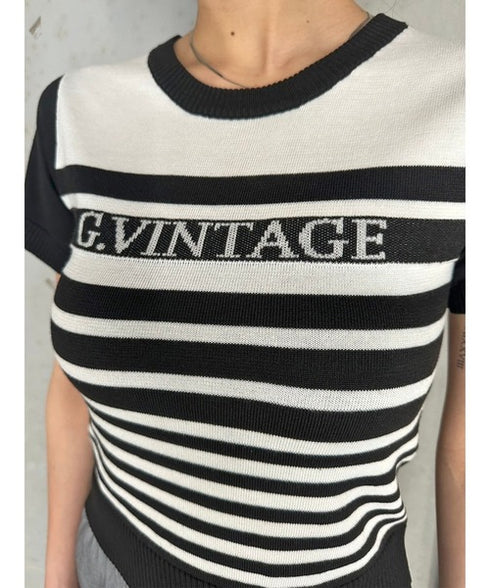 グラム・ヴィンテージボーダーニットトップス