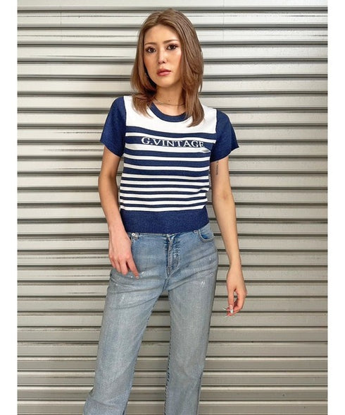 グラム・ヴィンテージボーダーニットトップス