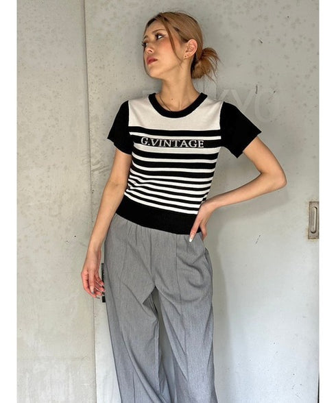 グラム・ヴィンテージボーダーニットトップス