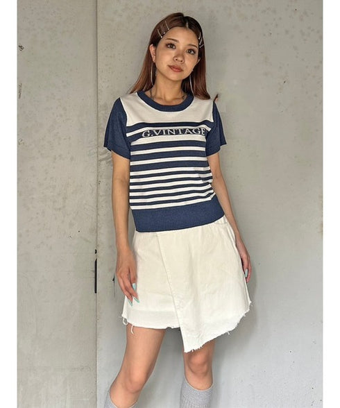 グラム・ヴィンテージボーダーニットトップス