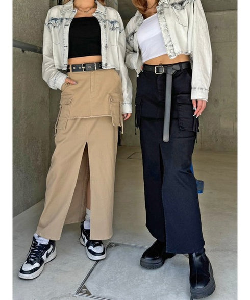 レイヤード風カーゴスカート