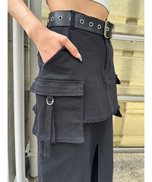 レイヤード風カーゴスカート