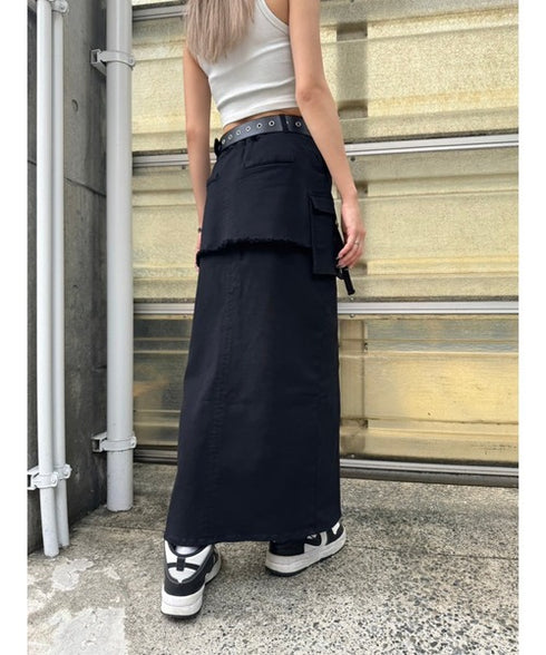 レイヤード風カーゴスカート