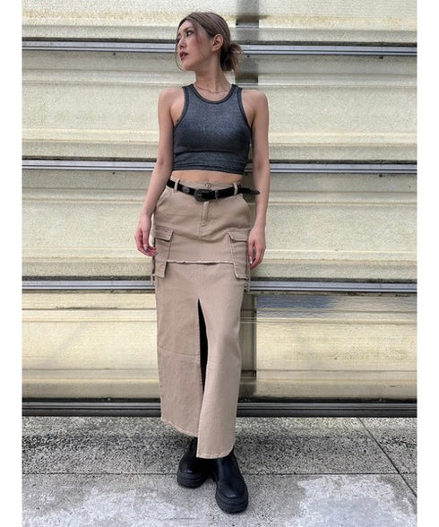 レイヤード風カーゴスカート