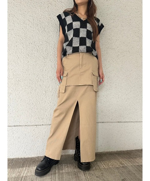 レイヤード風カーゴスカート