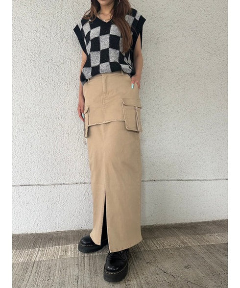 レイヤード風カーゴスカート