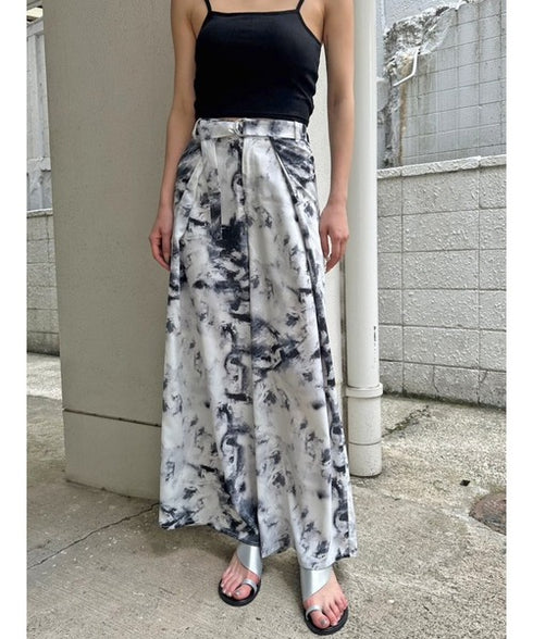 ベルト付ラップシフォンワイドパンツ