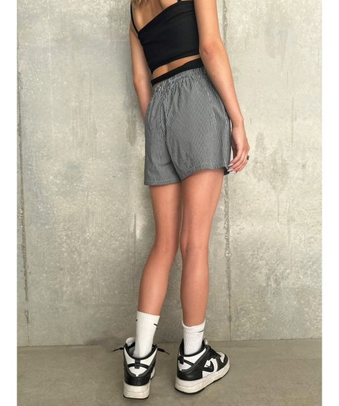 ウエストゴムストライプショートパンツ