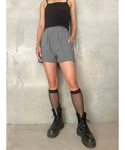 ウエストゴムストライプショートパンツ