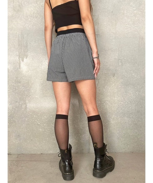 ウエストゴムストライプショートパンツ