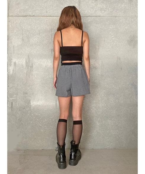 ウエストゴムストライプショートパンツ