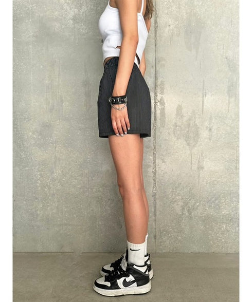 ウエストゴムストライプショートパンツ