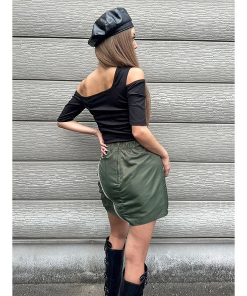 アシメデザインカットリブTOP