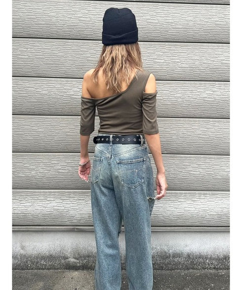 アシメデザインカットリブTOP