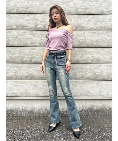 アシメデザインカットリブTOP