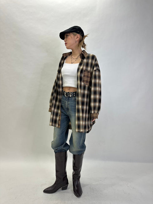 2パターンチェックオーバーシャツ