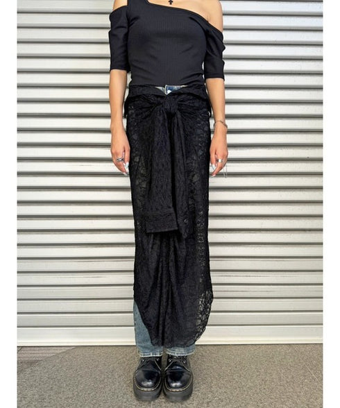 レースシャツライクロングスカート