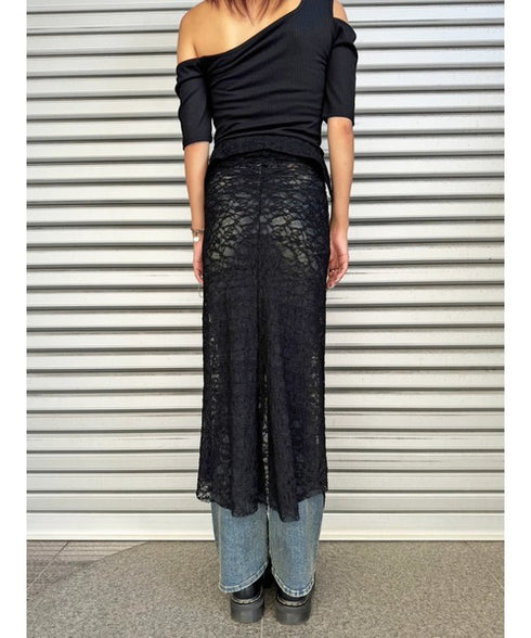 レースシャツライクロングスカート