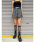 フェイクレザーベルト付プリーツスカート