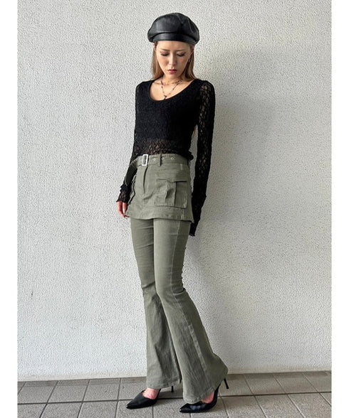 スカートドッキングフレアパンツ