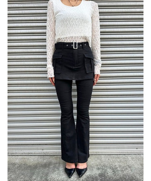 スカートドッキングフレアパンツ