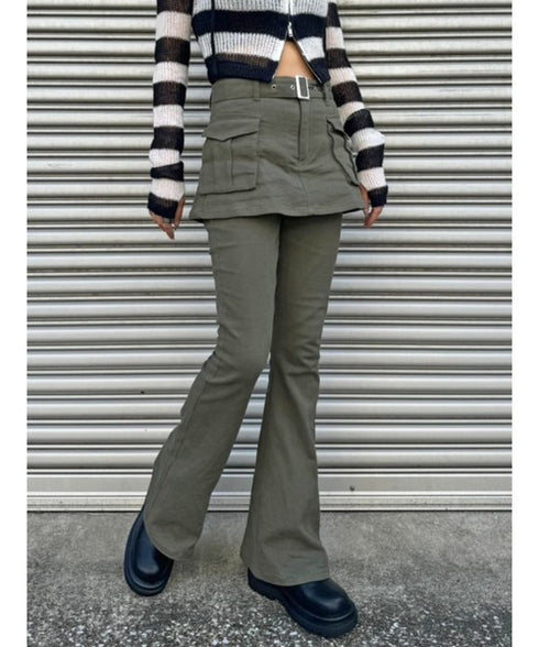 スカートドッキングフレアパンツ