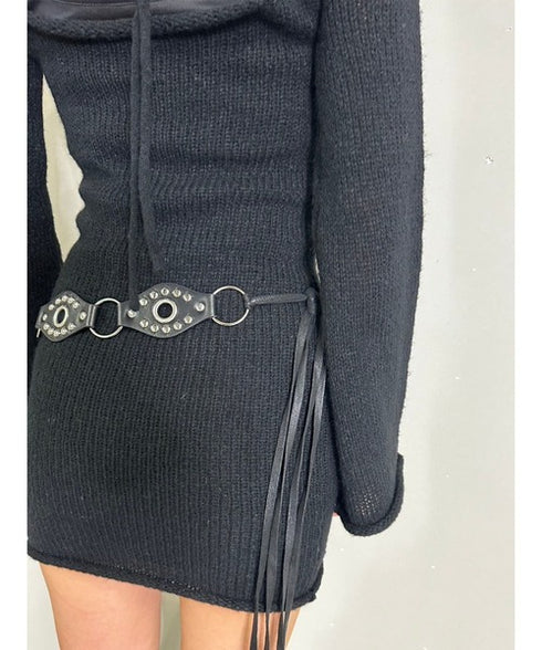 バックオープンニットワンピース