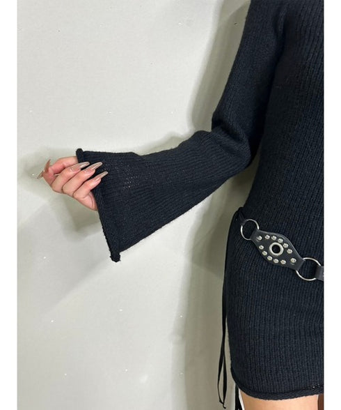 バックオープンニットワンピース