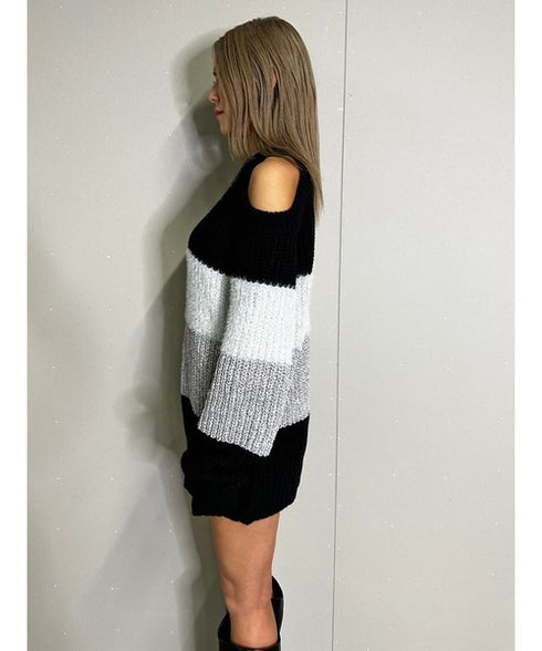 3カラー肩あきニットトップスⅡ