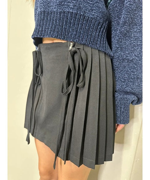 リボンプリーツミニスカート