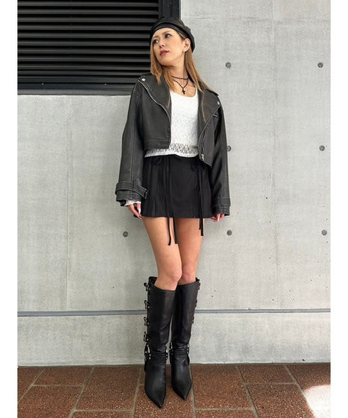 リボンプリーツミニスカート