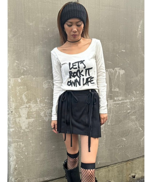 リボンプリーツミニスカート