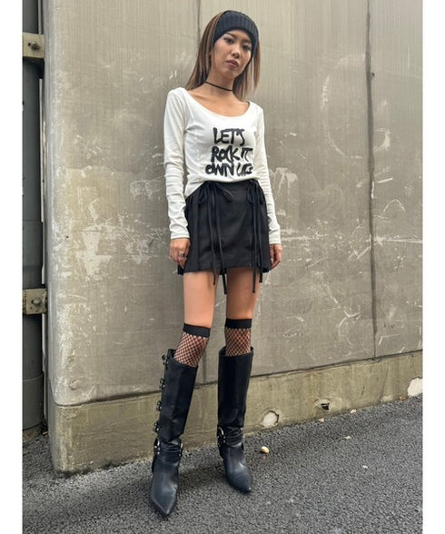 リボンプリーツミニスカート