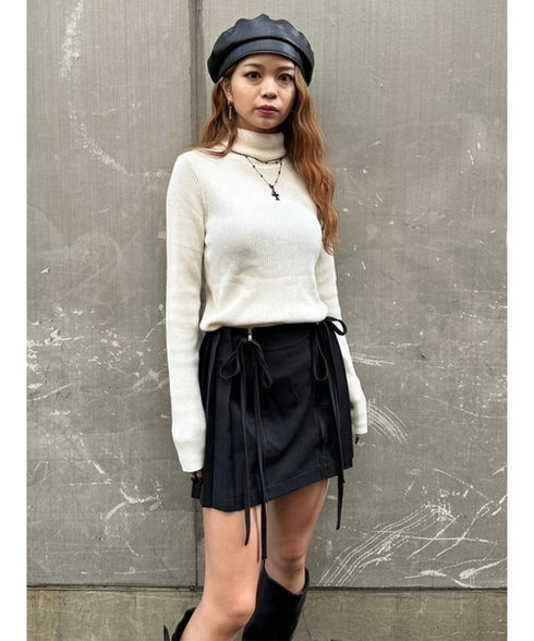 リボンプリーツミニスカート