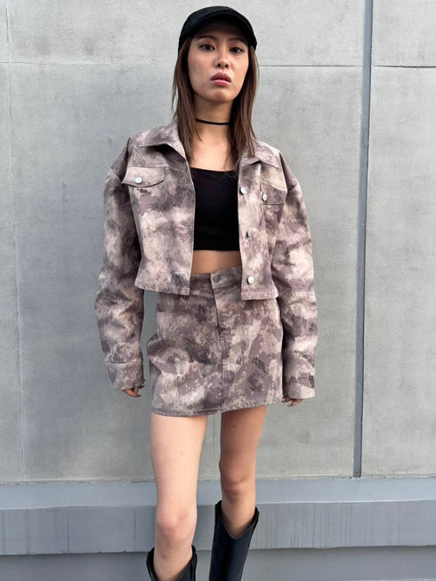 ニュアンス柄ミニスカート