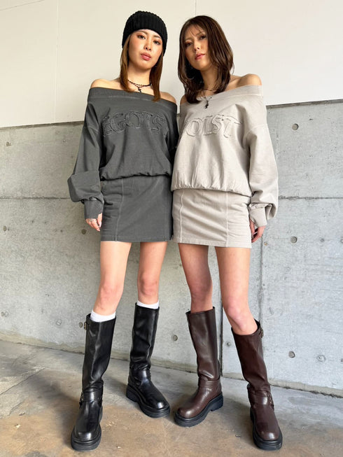 加工裏毛ミニスカート