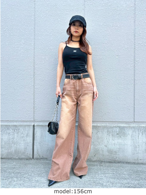 ロゴ刺繍キャミトップ