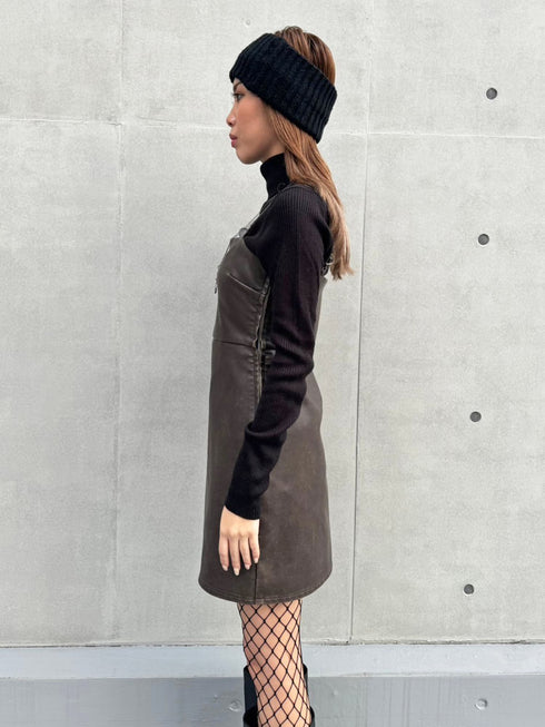 ヴィンテージレザーキャミワンピース