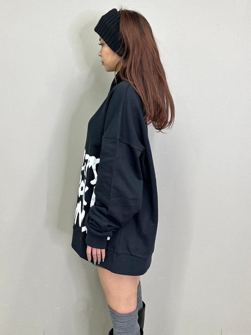 裾ロゴ裏毛トップ