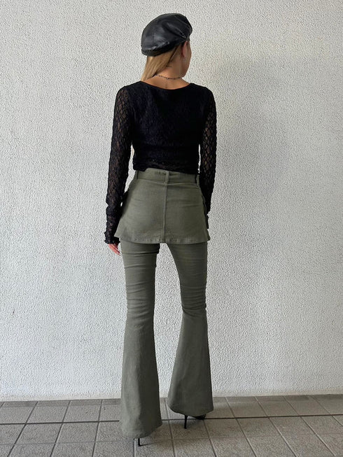 スカートドッキングフレアパンツ