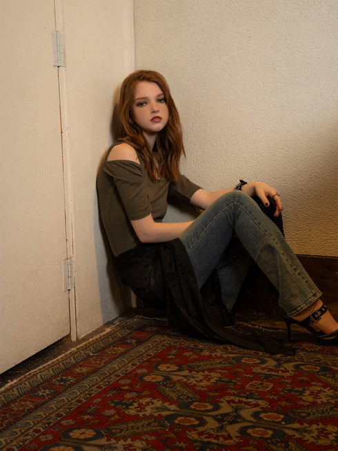 アシメデザインカットリブTOP