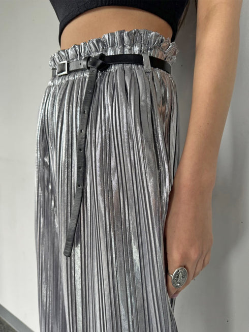 シャイニープリーツワイドパンツ